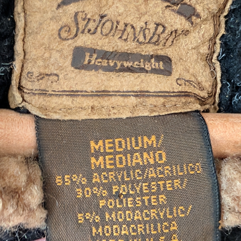 Vintage Heavyweight Fleece Mixed Trim Detailed Crewneck Sweater In Black/Brown - Picture 8 of 8